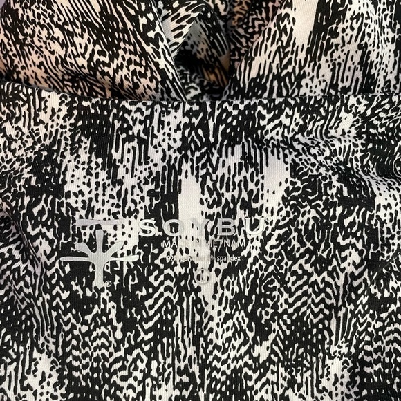 Soybu‎ V Neck Short Sleeve Dress in Midnight Palm Print Size Large - Picture 4 of 7